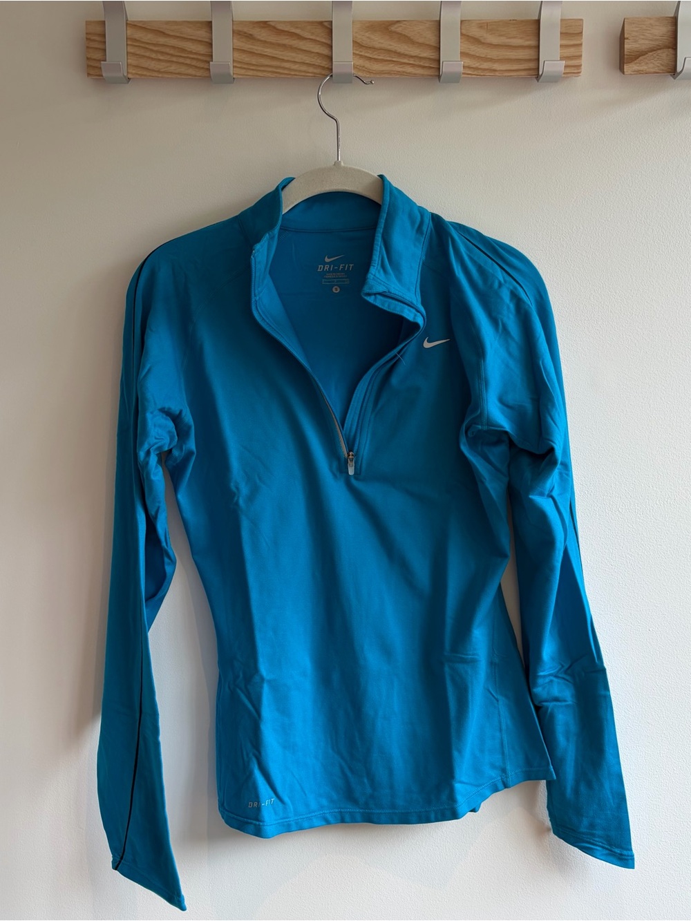 Nike Women's Dri-FIT 1/4 Zip Long Sleeve Top - Teal Blue
